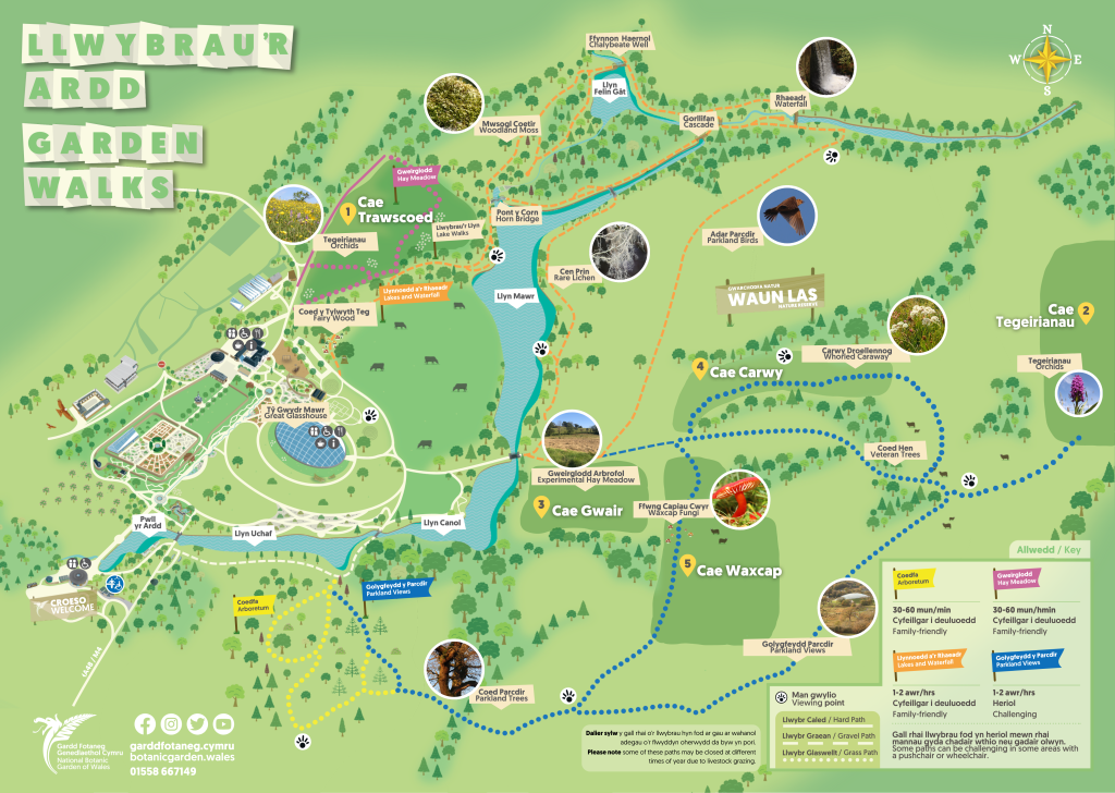 Waun Las NNR trails map