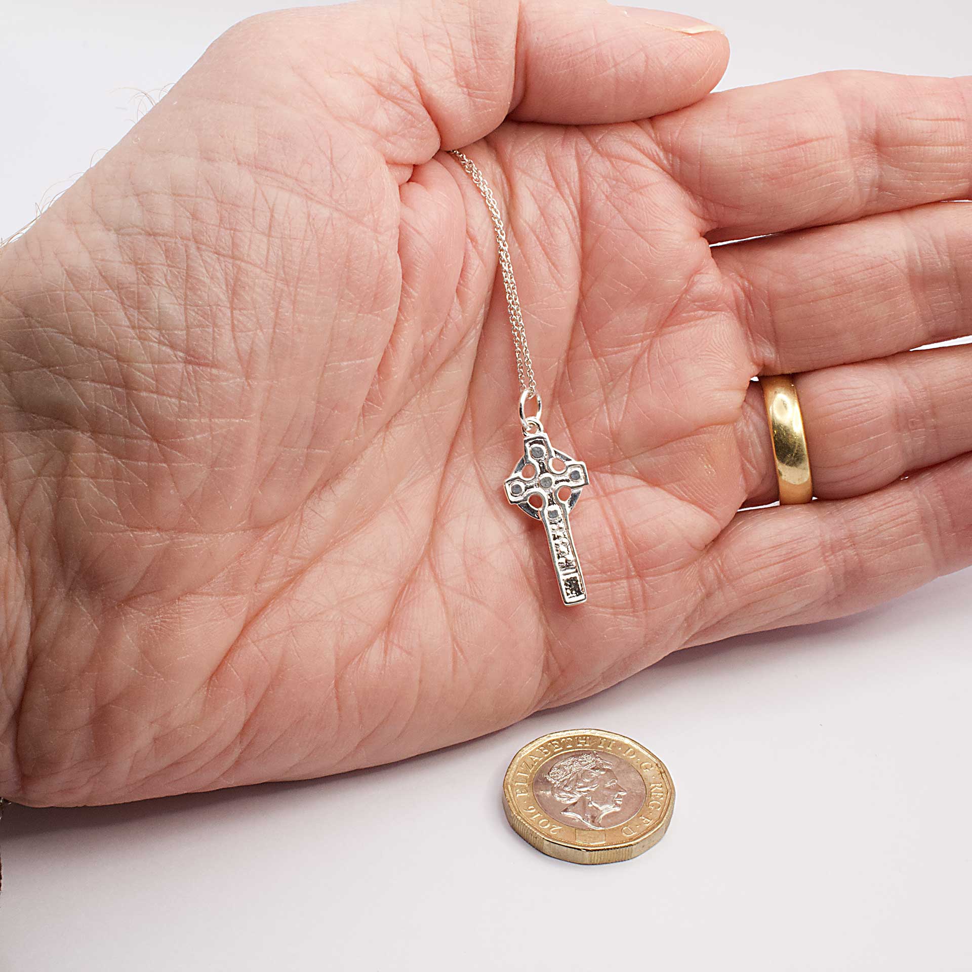 Celtic Collection Silver Celtic Cross Necklace - Image 2