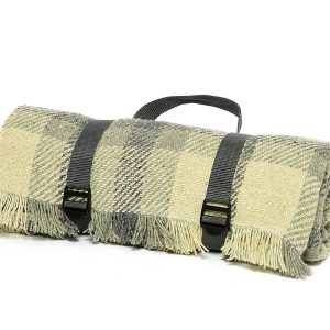 National Botanic Garden of Wales Picnic Blanket : Duck Egg & Charcoal